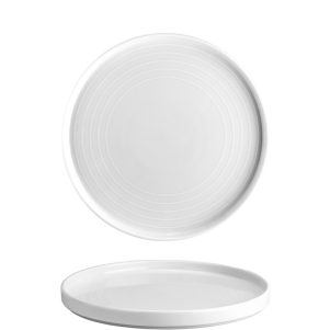 Ikona apo Πιάτο με κάθετο RIM πορσελάνης 27cm, Σειρά VECTOR, λευκό, LUKANDA