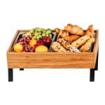 Ikona apo Κουτί μπουφέ GN1/1xΥ10cm, ξύλινο δρυς, με 4 κοντά μαγνητικά πόδια, Bisetti