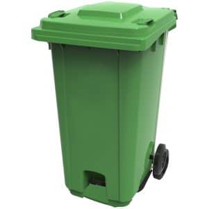 Ikona apo Κάδος πλαστικός 240Lt, με ρόδες & πεντάλ, 73.2x58.4xΥ107.5cm, Kg, πράσινος