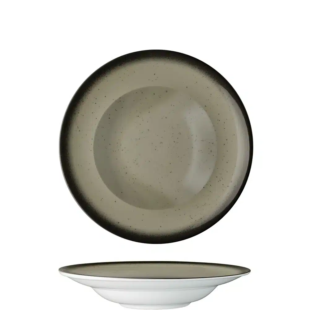 Ikona apo Πιάτο Ζυμαρικών πορσελάνης 27cm, Γκρι, σειρά Galaxy New, LUKANDA