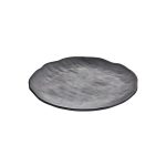 Ikona apo Πιατέλα Παρουσίασης μελαμίνης, φ28xΥ3.5cm, 550gr, μαύρο ματ πέτρα - Σετ 3 τεμαχίων