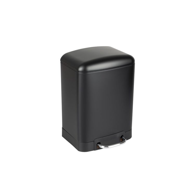 Ikona apo Κάδος με πεντάλ 6lt, Soft Close, 23x22.5xΥ32.5cm, Μαύρος ματ μεταλλικός