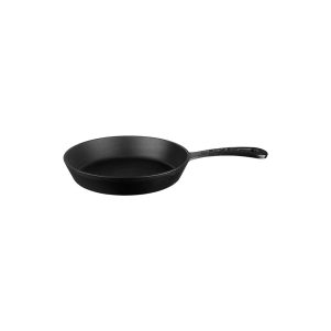 Ikona apo Cast iron τηγάνι στρογγυλό, μαύρο με ξύλινη βάση, φ20cm (18mm), σμάλτο 1 στρώσεως, 1 ψήσιμo, 1.8kg, LAVA