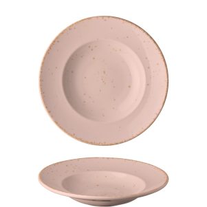 Ikona apo Πιάτο Ζυμαρικών πορσελάνης 27cm, Ροζ, σειρά Leon, LUKANDA