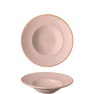 Ikona apo Πιάτο Ζυμαρικών πορσελάνης 24cm, Ροζ, σειρά Leon, LUKANDA
