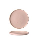 Ikona apo Πιάτο με κάθετο RIM πορσελάνης, Φ22cm, Ροζ, σειρά Leon, LUKANDA