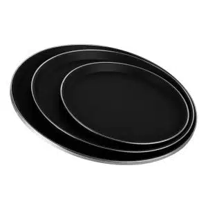 Ikona apo Δίσκος αντιολισθητικός fiberglass στρογγυλός, 40 cm, άθραυστος, με ενισχυμένο μεταλλικό δακτύλιο - Σετ των 12 τεμαχίων