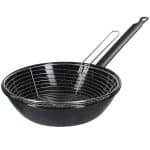Τηγάνι/φριτέζα Μαύρο Εμαγίε με καλάθι συρμάτινο Inox 28x7cm-Gtsa