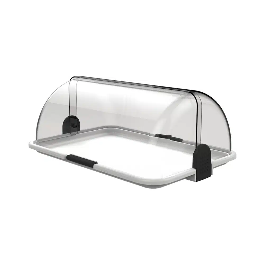 54829 ΕΙΚΟΝΑ ΑΠΟ Βιτρίνα RollTop με δίσκο, 38x26x17h Λευκό, Garibaldi
