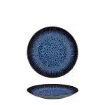 ΠΕΡΙΓΡΑΦΗ ΑΠΟ Πιάτο Stoneware ρηχό φ21cm, Σειρά Selene, μαύρο/μπλε με reactive γυάλωμα, InSitu