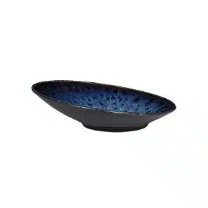 ΠΕΡΙΓΡΑΦΗ ΑΠΟ Μπωλ Stoneware επικλεινές 30xΥ8cm, Σειρά Selene, μαύρο/μπλε με reactive γυάλωμα, InSitu