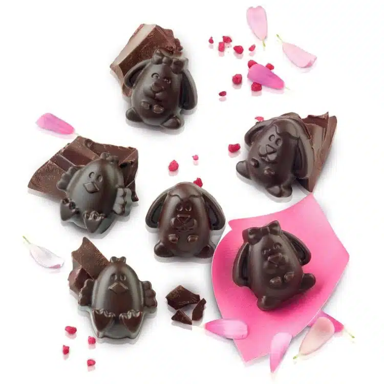 Καλούπι αντικολλητικό σιλικόνης Chocolate, 12 x 8ml, easter friends(3.4x3.4xY1.8cm), SILIKOMART - Image 2