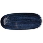 Πιατέλα ελλειπτική πορσελάνης λευκό/μπλέ Σειρά Vythos 23,5x10cm-Prestige Σετ 6 τεμαχίων