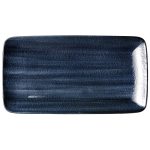 Πιατέλα ορθογώνια πορσελάνης λευκό/μπλέ Σειρά Vythos 30x16cm-Prestige Σετ 4 τεμαχίων