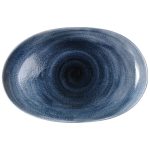 Πιατέλα οβάλ πορσελάνης λευκό/μπλέ Σειρά Vythos 33x22cm-Prestige Σετ 3 τεμαχίων