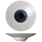 Πιάτο βαθύ πορσελάνης λευκό/μπλέ Σειρά Vythos Φ27cm-Prestige Σετ 12 τεμαχίων