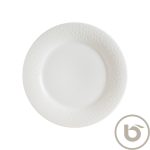 ΠΕΡΙΓΡΑΦΗ ΑΠΟ piato rixo porselanis me anaglifo rim,30cm,marlena albus,bonna