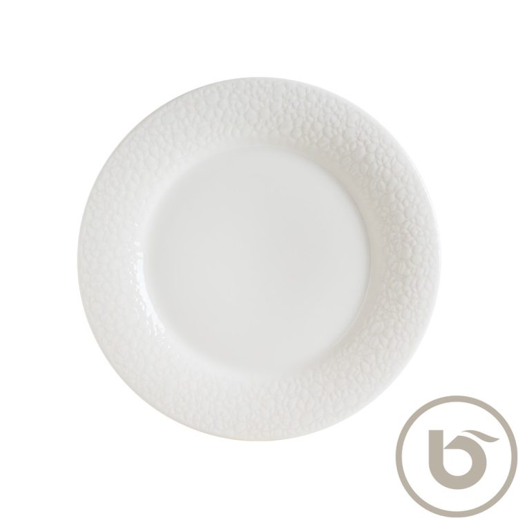 ΠΕΡΙΓΡΑΦΗ ΑΠΟ piato rixo porselanis me anaglifo rim,30cm,marlena albus,bonna