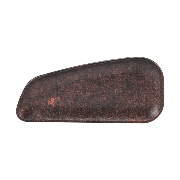 ΠΕΡΙΓΡΑΦΗ ΑΠΟ piatela melaminis,oval asimetri 35.5cm,rustic(kokkino skourias),servewell