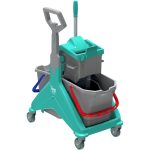 Καρότσι NICKITA WIZ σφουγγαρίσματος με τη νέα Πρέσα WIZ & 2 κουβάδες 15lt, TTS Cleaning