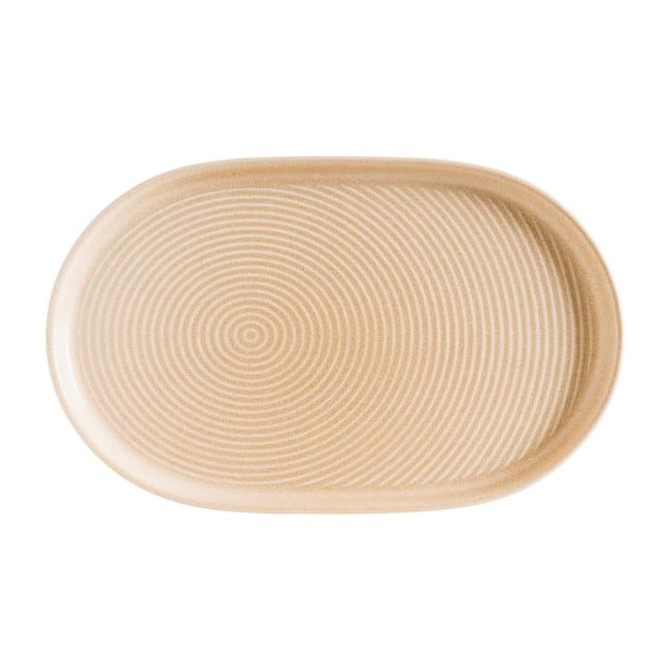 ΠΕΡΙΓΡΑΦΗ ΑΠΟ piatela oval porselanis me katheto xeilos(step),37cm,reactive gialoma,mirage ripple,bonna