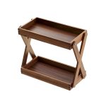 ΠΕΡΙΓΡΑΦΗ ΑΠΟ stant parousiasis apo xilo akakias 2 epipedon gia ton mpoufet,37x18xy30cm,leone