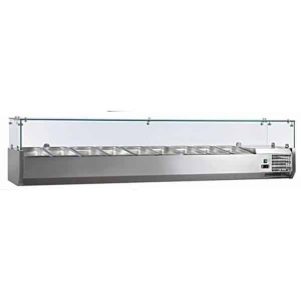 ΠΕΡΙΓΡΑΦΗ ΑΠΟ vitrina sintirisis epitrapezia me xoritikotita 8x1/3gn 180x39.5x43.5cm vetro 7,karamco