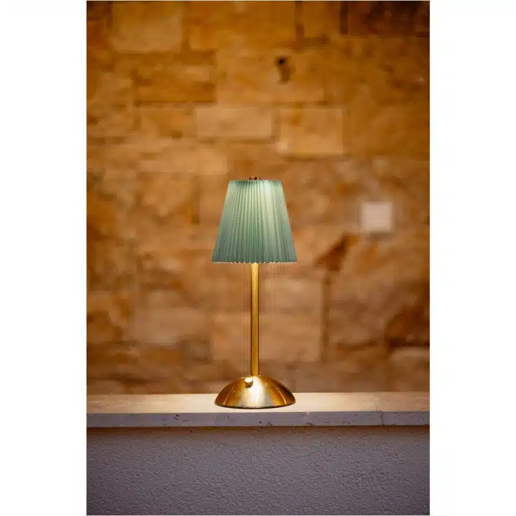Επιτραπέζιο Φωτιστικό LED, ύψος 30cm, επαναφορτιζόμενο, εσωτερικού χώρου, με 3 αποχρώσεις φωτισμού & dimmer, Πράσινο με χρυσή βάση - Image 3