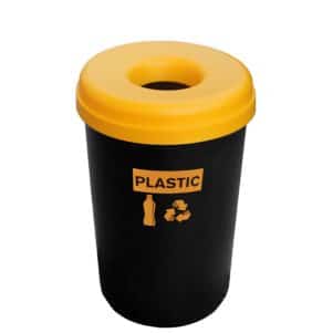 ΠΕΡΙΓΡΑΦΗ ΑΠΟ kados anakiklosis plastikos mavros,60lt,me etiketa plastic & kitrino kapaki