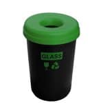 ΠΕΡΙΓΡΑΦΗ ΑΠΟ kados anakiklosis plastikos mavros,60lt,me etiketa glass & prasino kapaki