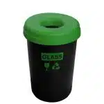 ΠΕΡΙΓΡΑΦΗ ΑΠΟ kados anakiklosis plastikos mavros,60lt,me etiketa glass & prasino kapaki
