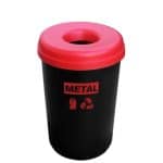 ΠΕΡΙΓΡΑΦΗ ΑΠΟ kados anakiklosis plastikos mavros,60lt,me etiketa metal & kokkino kapaki