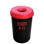 ΠΕΡΙΓΡΑΦΗ ΑΠΟ kados anakiklosis plastikos mavros,60lt,me etiketa metal & kokkino kapaki