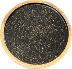 Πιάτο κάθετο ξύλο με μαύρο PE Φ25/Υ2,5cm Gold Spots-Prestige