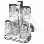 Σετ λαδόξυδο 6 θέσεων Βάση Inox 13x11x18cm