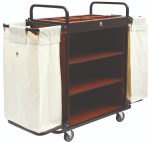 Τρόλλεϊ καμαριέρας inox ξύλο 136x47x112cm