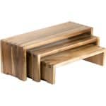 ΠΕΡΙΓΡΑΦΗ ΑΠΟ stant/riser,apo xilo akakias,set 3tmx,xroma fisiko,44x18x11.5cm/48.5x18x15.5cm/56x18x18cm,tablecraft