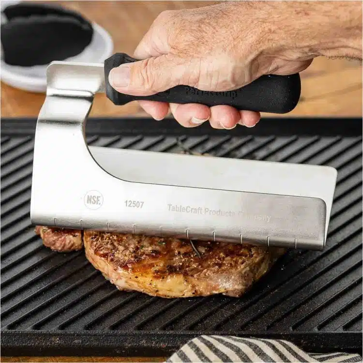 Βαρίδι κρέατος 1Kg για μπριζόλες, INOX 18/10, 3.8mm πάχος, 19x10x10cm, εργονομική λαβή 12.7cm, TableCraft - Image 2