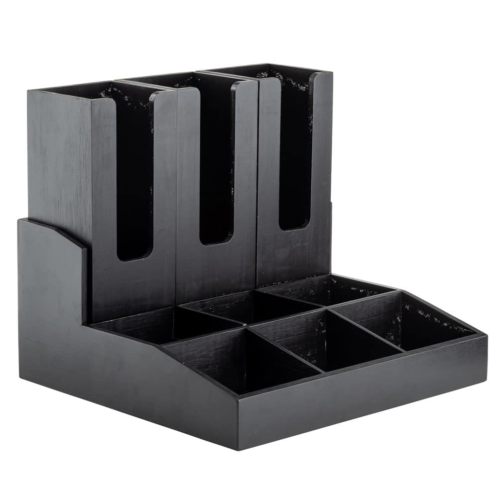 59983 ΠΕΡΙΓΡΑΦΗ ΑΠΟ xilini thiki bamboo gia potiria/kapakia,mavri,9theseon,38x35.5x19cm,tablecraft