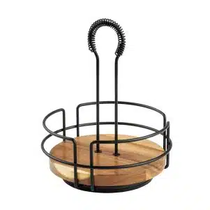 ΠΕΡΙΓΡΑΦΗ ΑΠΟ peristrefomeni vasi metalliki gia alatopipera-ladoxida me xerouli f21xy26-7cm mavri tablecraft