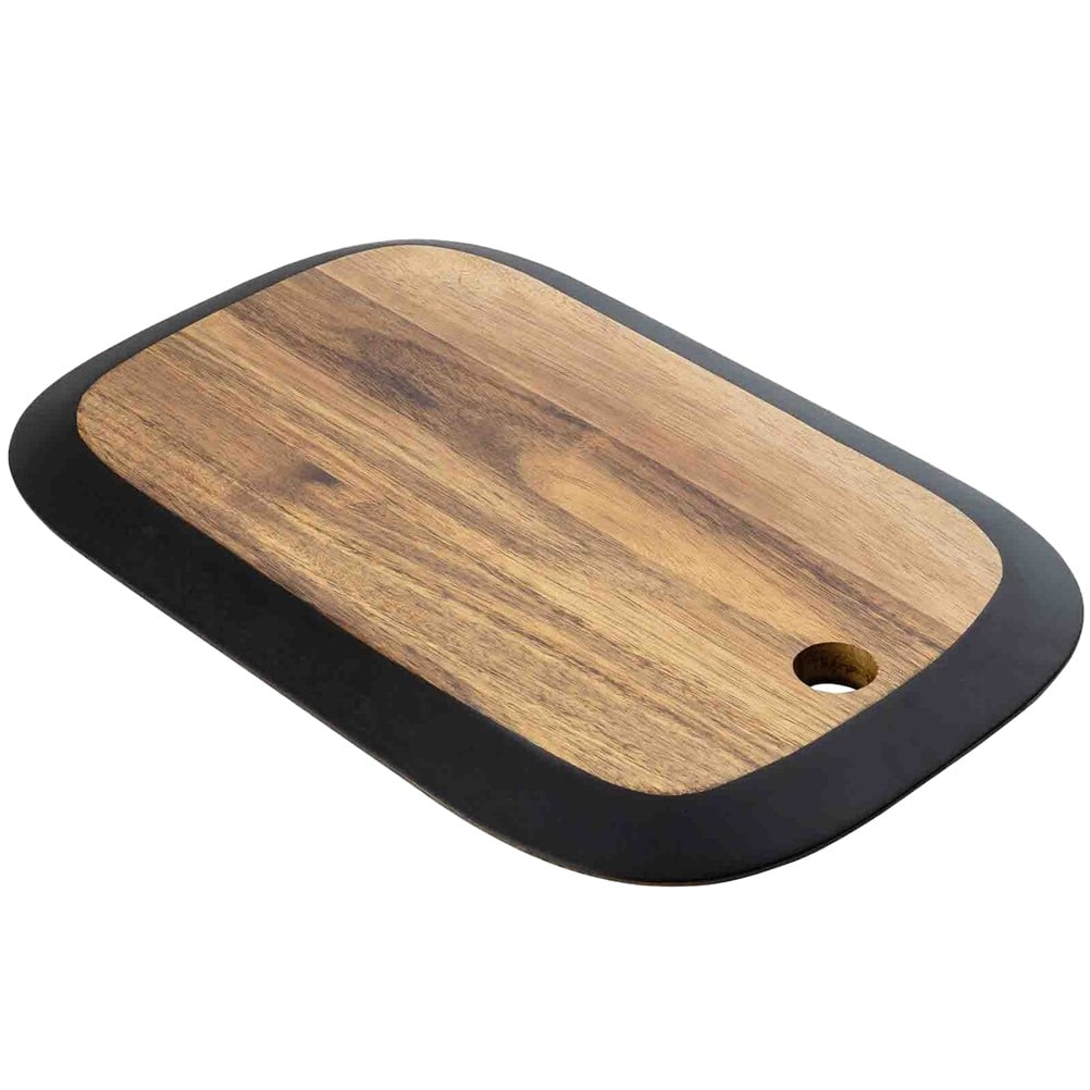 59998 ΠΕΡΙΓΡΑΦΗ ΑΠΟ xilino plato servirismatos akakia 40-5x26-5xy2cm me perigramma mavropinaka tablecraft