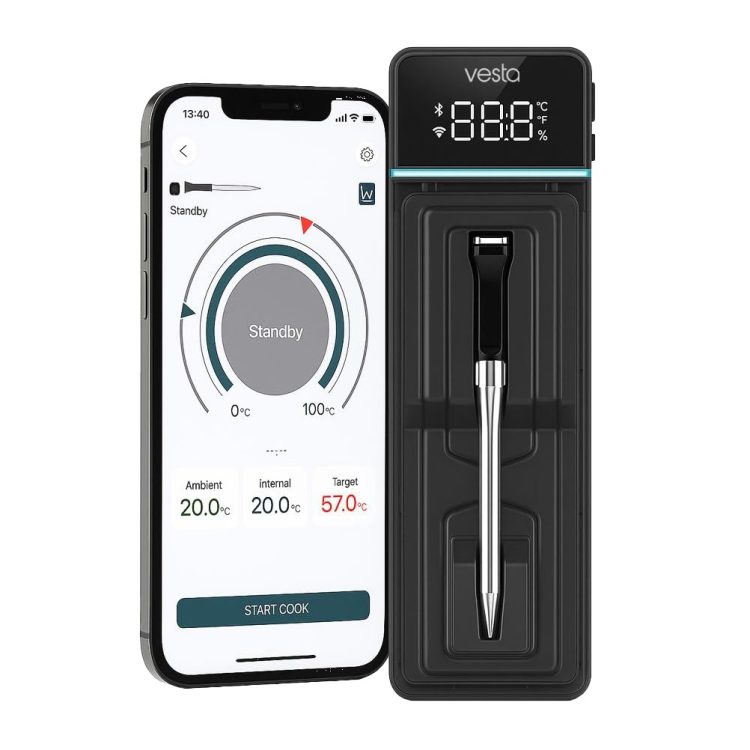 Ασύρματο θερμόμετρο, Bluetooth & WiFi, από 25°C έως 98°C, Vesta - Image 2