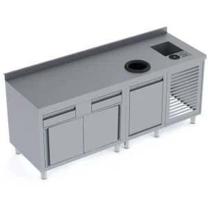 ΠΕΡΙΓΡΑΦΗ ΑΠΟ ermario kafe me gourna,aporrimmata,sirtariera kafe kai ampari 200x70x86cm-prochef ecoline