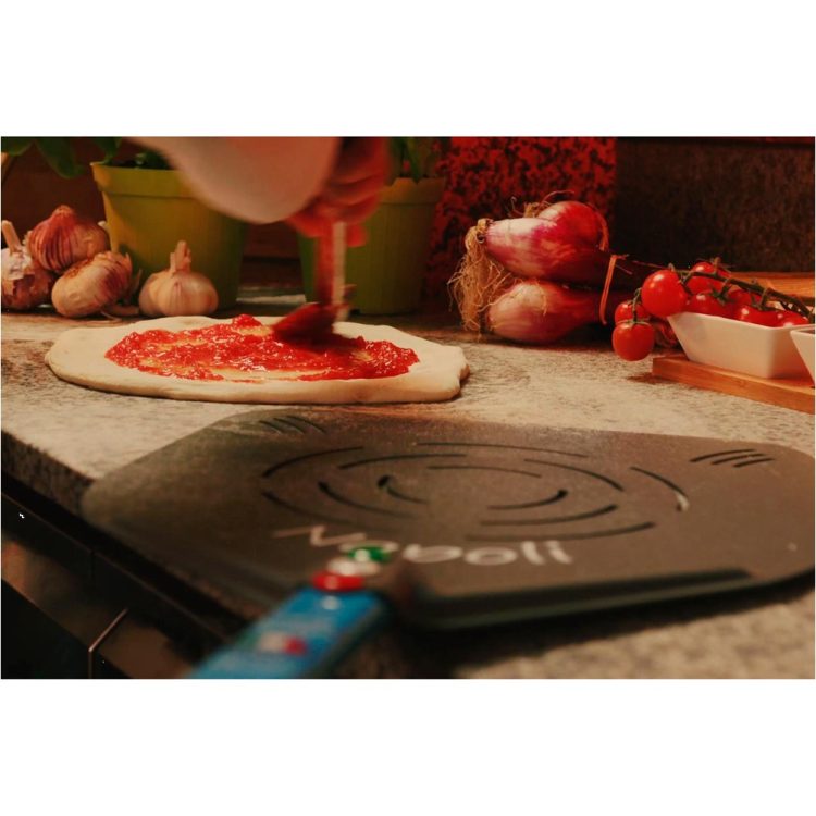 Φτυάρι Πίτσας NAPOLI διάτρητο 36x36cm αλουμινίου SHA, με κοντάρι 1.5m, GI.Metal Italy - Image 2
