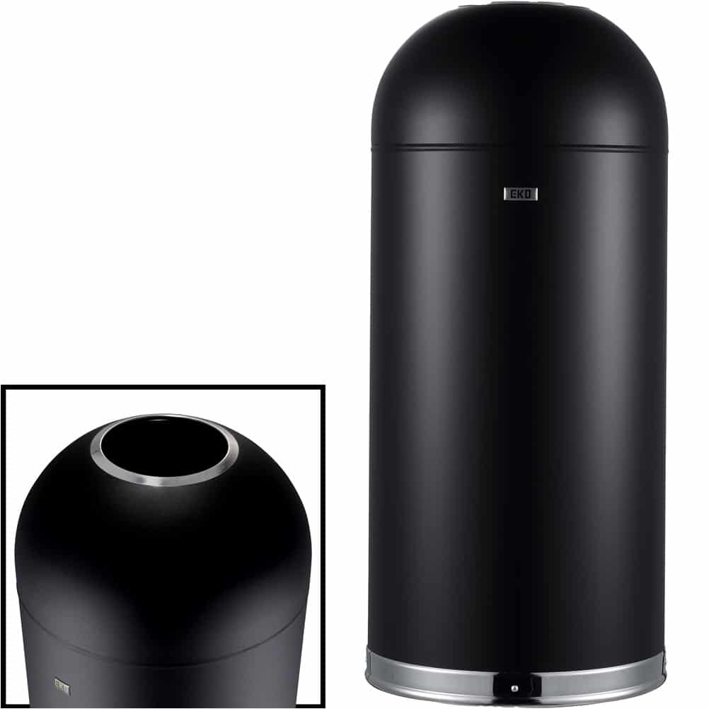 59530 Κάδος απορριμμάτων ανοικτού τύπου 56 λίτρων, Μαύρος μεταλλικός, Φ38.8xY86.5cm, EKO
