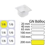 ΠΕΡΙΓΡΑΦΗ ΑΠΟ doxeio trofimon pp,diafano,xoris kapaki,gn1/6(162x176mm)-ipsos 200mm