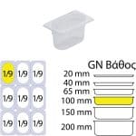 ΠΕΡΙΓΡΑΦΗ ΑΠΟ doxeio trofimon pp,diafano,xoris kapaki,gn1/9(108x176mm)-ipsos 100mm