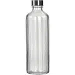 ΠΕΡΙΓΡΑΦΗ ΑΠΟ gialino mpoukali 1000ml sxedio me kathetes grammes,me inox kapaki,wate rvertis,f8.5x26.5cm,uniglass